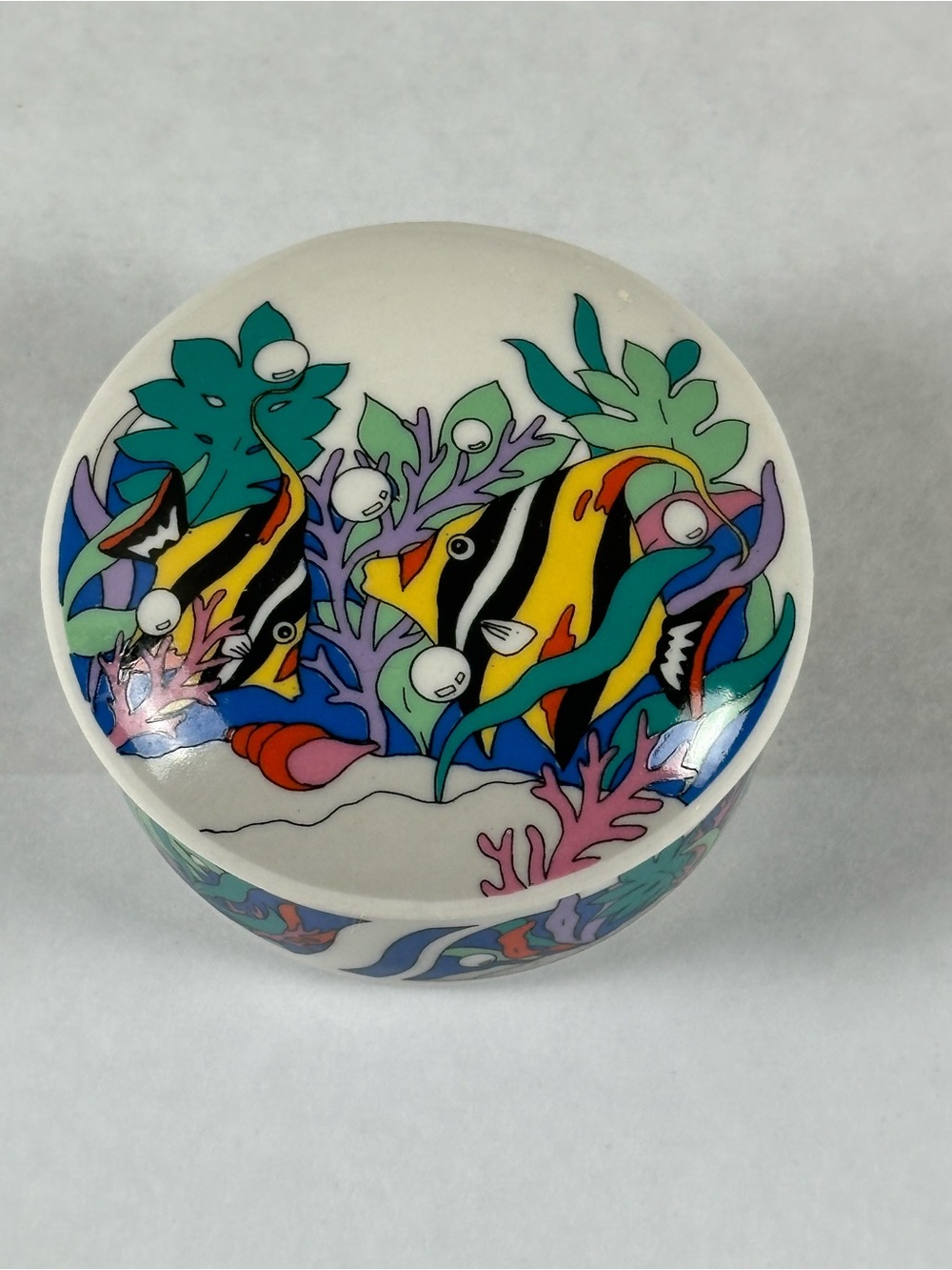 Studio Nova White Ceramic Trinket Box Base - 'Deep Sea' Marking